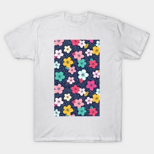 Colorful Abstract Beautiful Floral Pattern Artwork T-Shirt